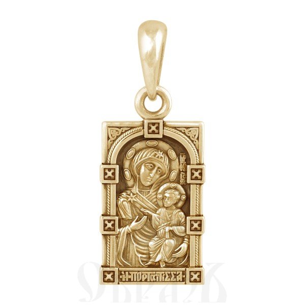 образок «иверская икона божией матери», золото 585 проба желтое (арт. 202.631)