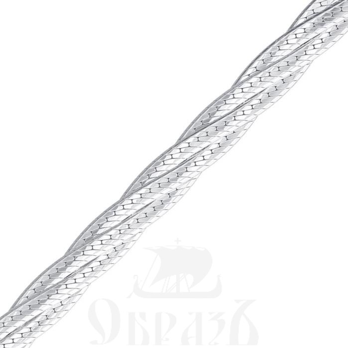 косичка из 4-х цепочек плетение "монтреаль" серебро 925 пробы с родиевым покрытием (арт. нц 22-026-3 d0,40)