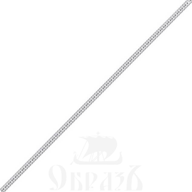 цепь плетение "гурмет допиа" серебро 925 пробы с родиевым покрытием (арт. нц 22-023-3 d0,40)