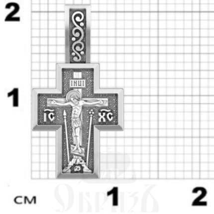 крест с образом божией матери смоленская, серебро 925 проба с родированием (арт. 17.023р)