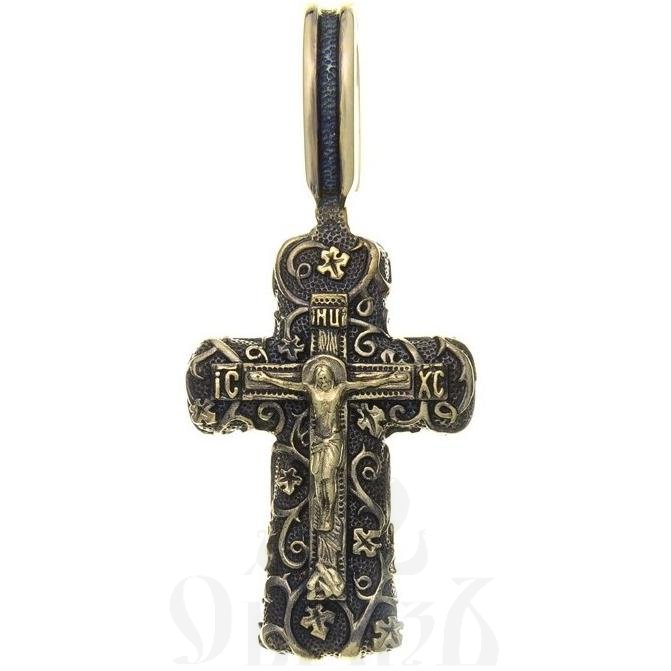 крест "виноградная лоза с молитвой "спаси и сохрани" золото 585 проба желтого цвета (арт. 40307)