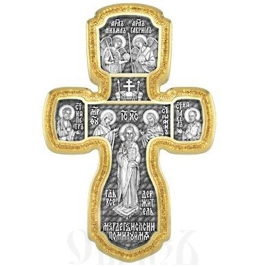 крест большой крещение господне, серебро 925 проба с золочением (арт. 17.048)