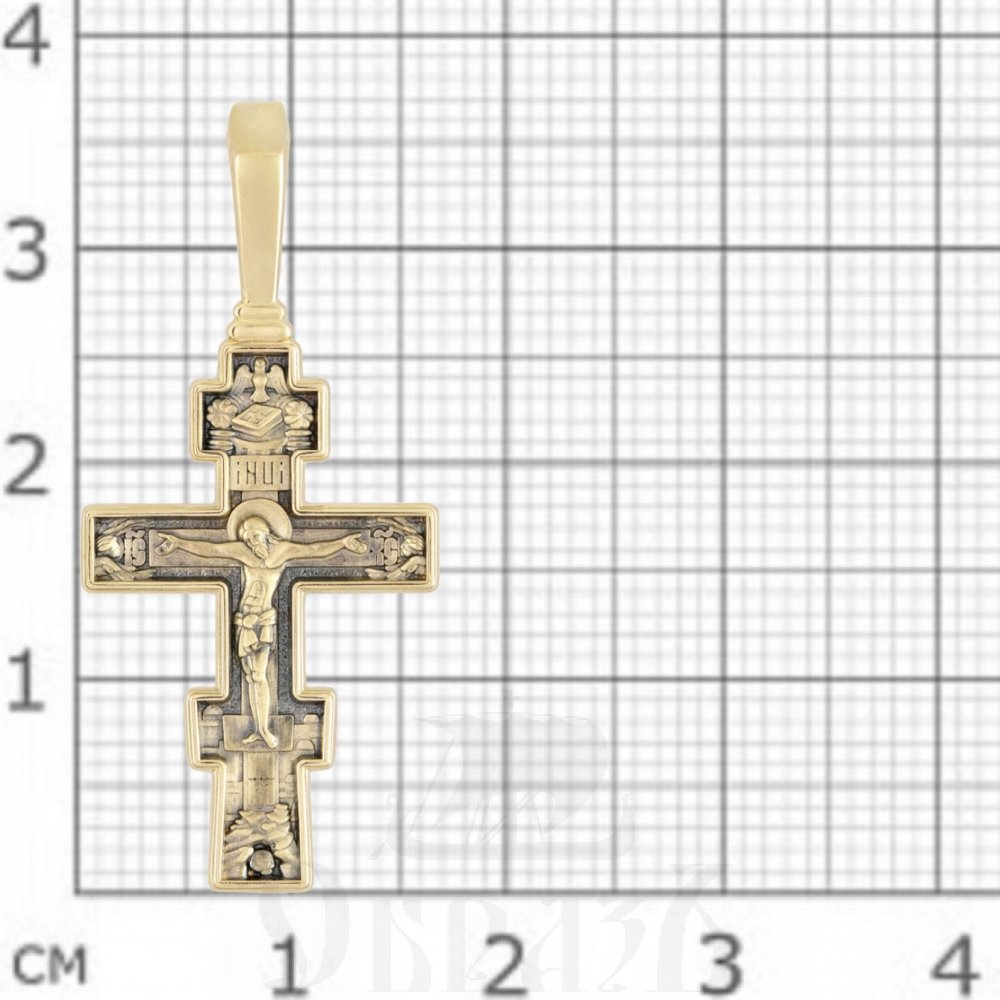 крест «распятие христово. ангел хранитель», золото 585 пробы желтое (арт. 201.499)