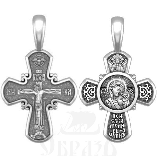 крест божия матерь казанская, серебро 925 проба (арт. 33.101)