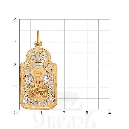 нательная икона святая блаженная матрона московская (sokolov 104093), золото 585 пробы красное