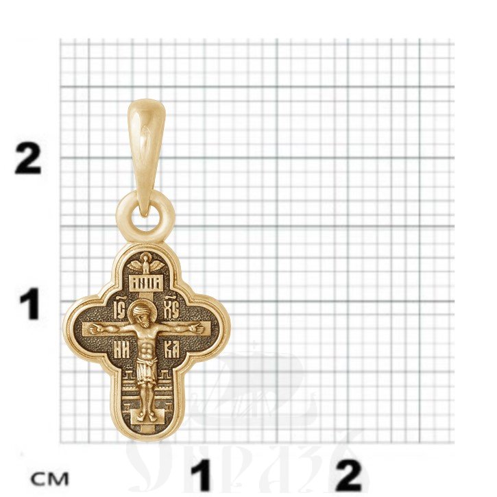 крестильный крест «божия матерь нерушимая стена», золото 585 проба желтое (арт. 201.616)